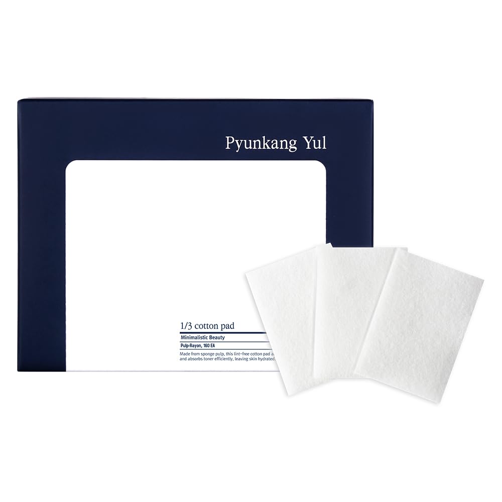 Pyunkang Yul PKY 1/3 cotton pads packaging showcasing a 160 count value