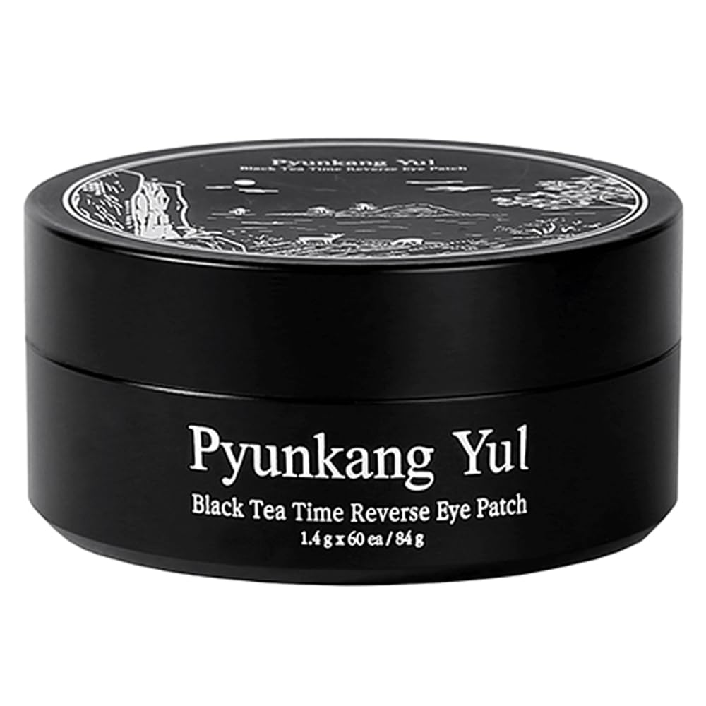 Pyunkang Yul PKY Black Tea Time eye patch packaging highlights serum-rich formula.