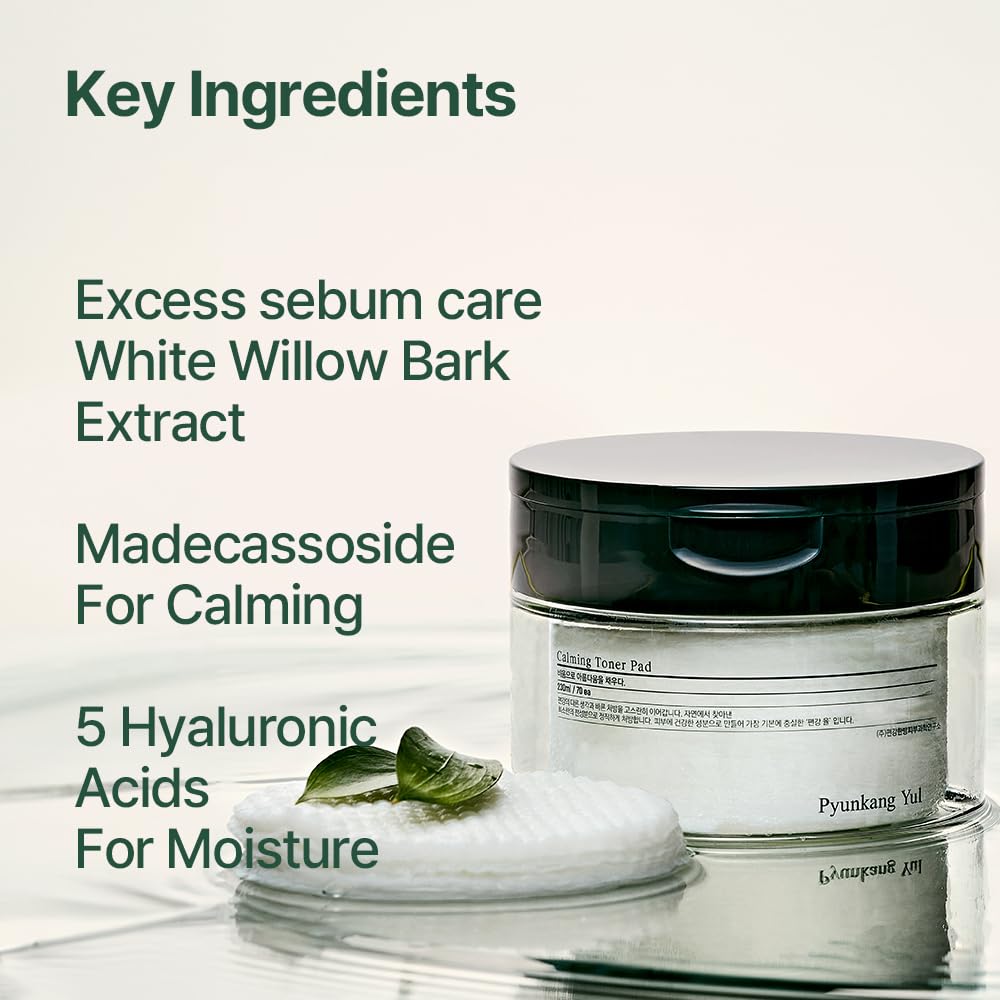 Pyunkang Yul PKY Calming Toner Pad White Willow Bark for gentle exfoliation