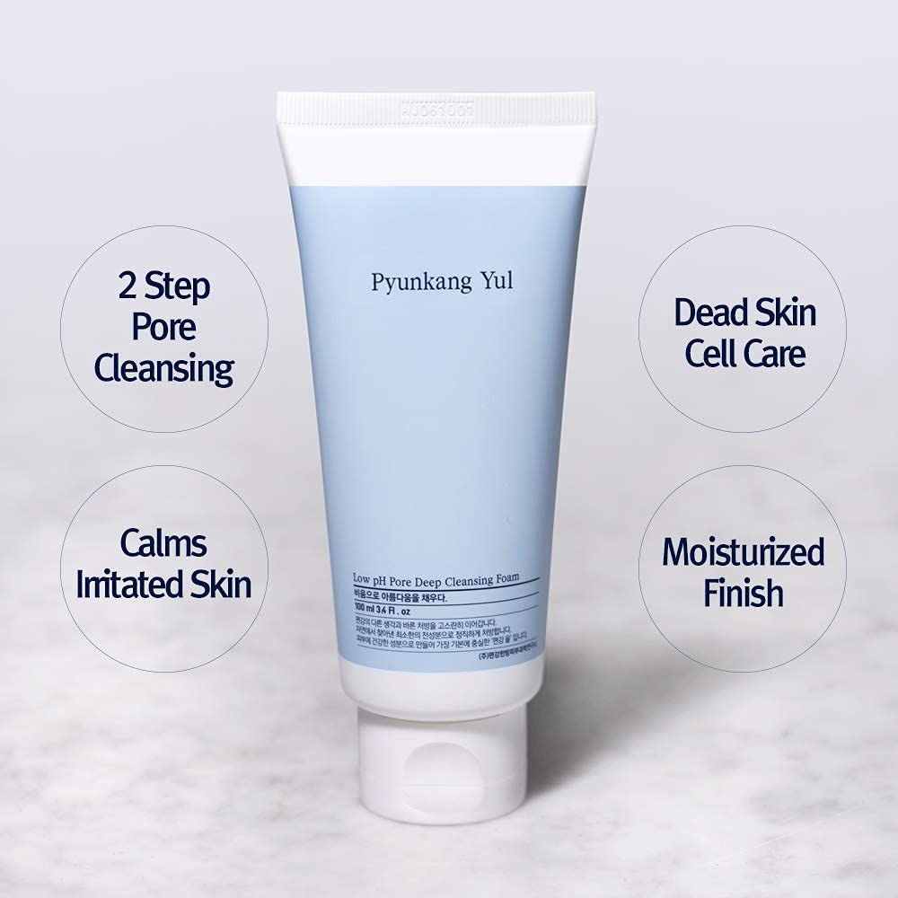 Pyunkang Yul PKY Low pH Pore Deep Cleansing Foam with AHA offers mild exfoliation for refreshed pores