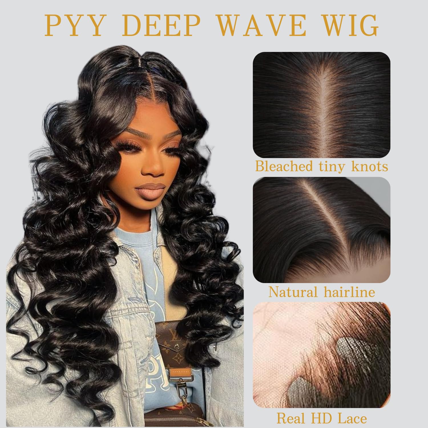 PYY Swiss HD transparent lace wig creates an invisible, seamless hairline.