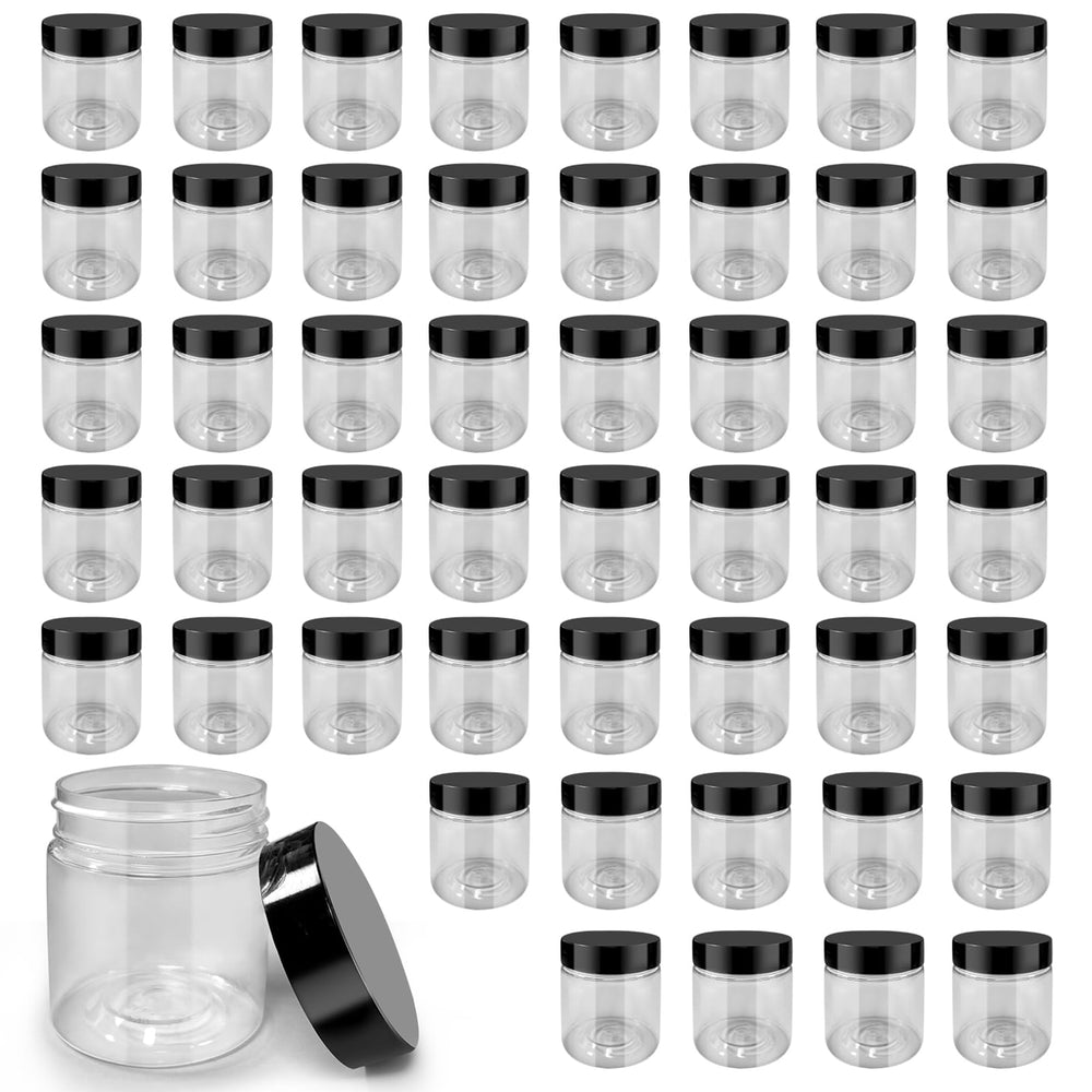 PYYZHALI 50-pack 4 oz clear jar with lids for cosmetics and slime