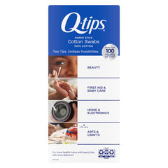 Q-tips close-up cotton tip detail showing soft, absorbent cotton