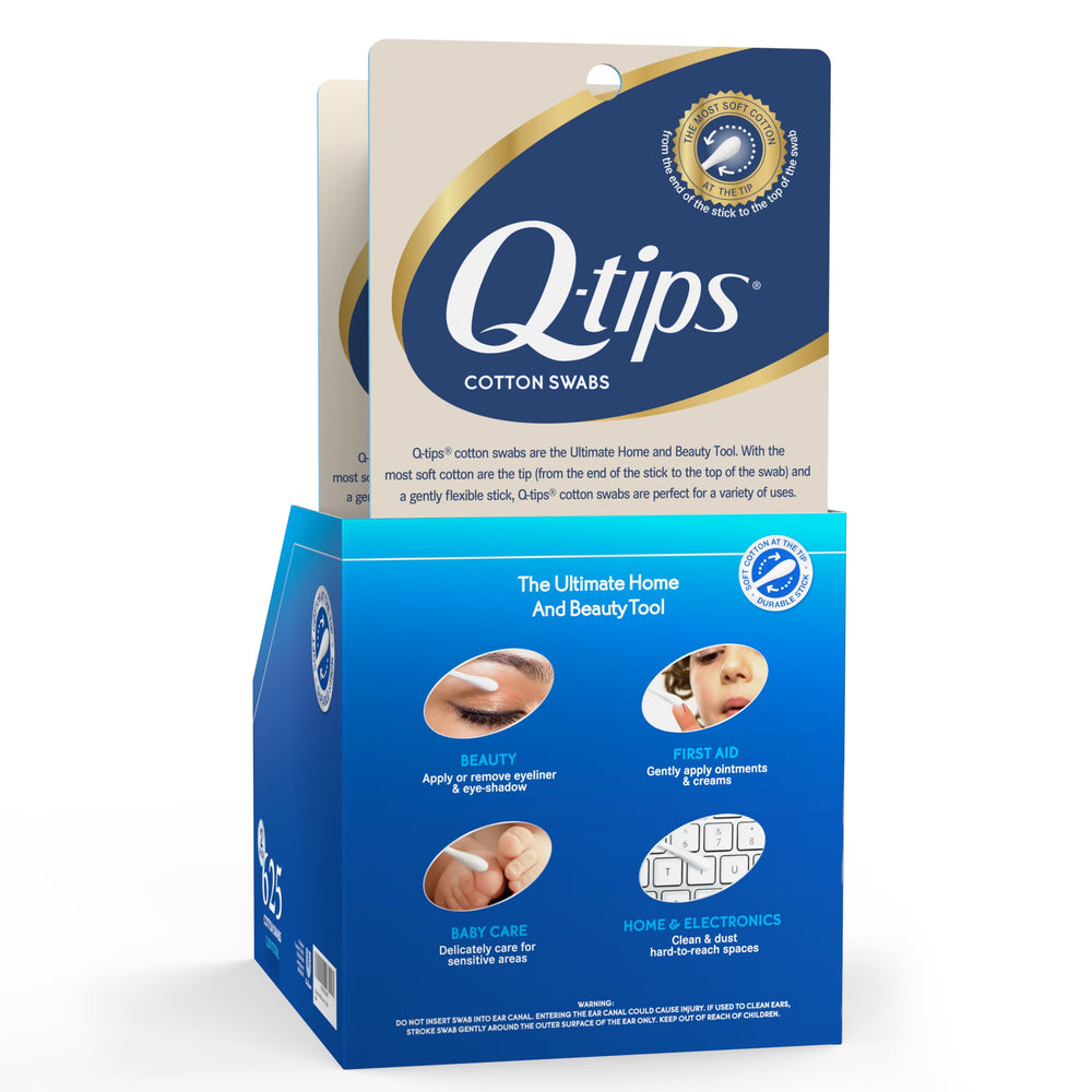 Q-tips cotton swabs soft tips for gentle skincare and detail work.
