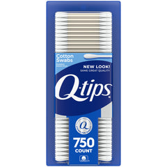 Q-tips front packaging showing 750 count and brand for value