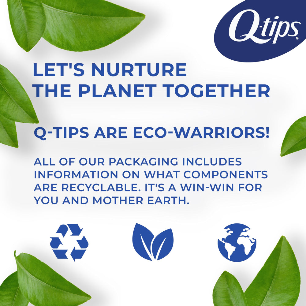 Q-tips open container spill showing easy access and travel-ready benefit