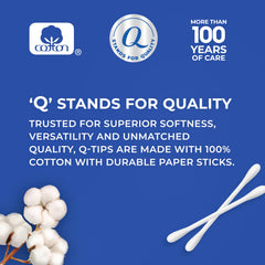Q-tips paper stick texture highlighting sustainable paper shafts