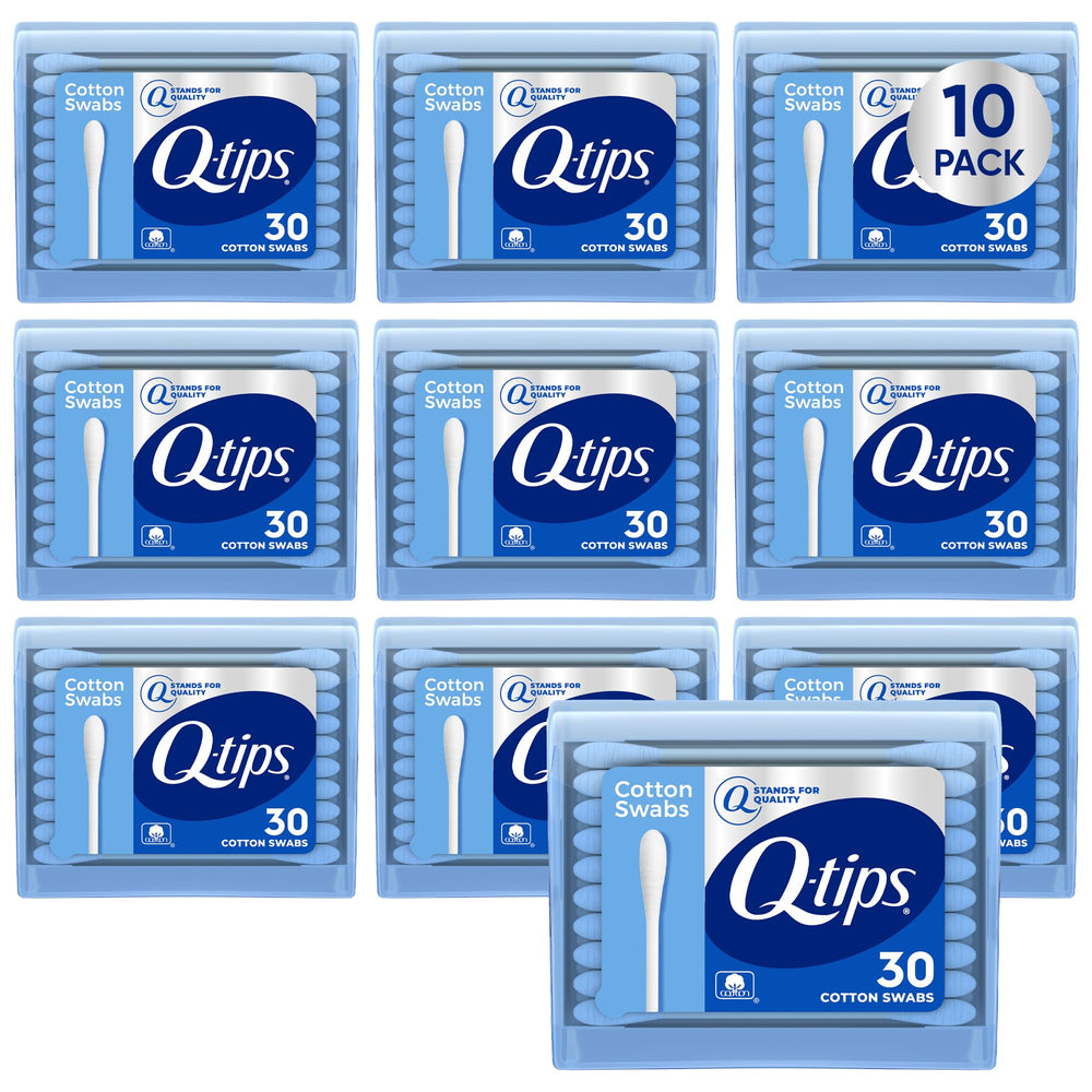 Q-tips purse pack 30 swabs in travel case enables on-the-go touch-ups