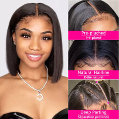 Qangelabeauty bob wig back view highlights 180% density for fullness.
