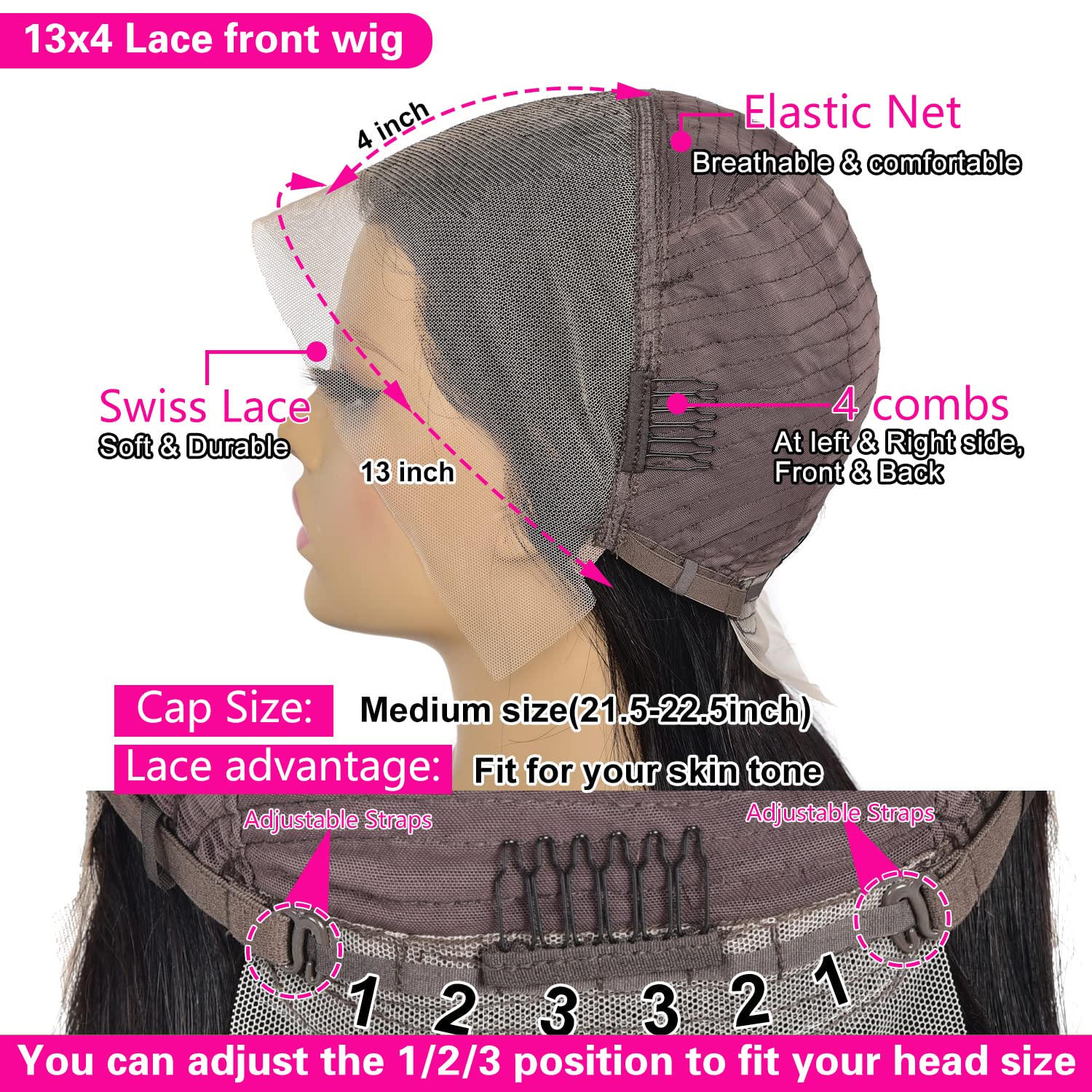 Qangelabeauty 13x4 wig straight texture showcases easy daily styling.