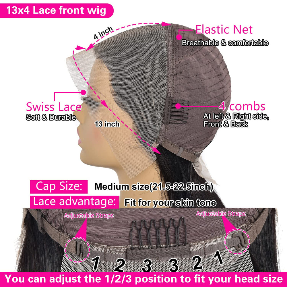 Qangelabeauty 13x4 wig straight texture showcases easy daily styling.