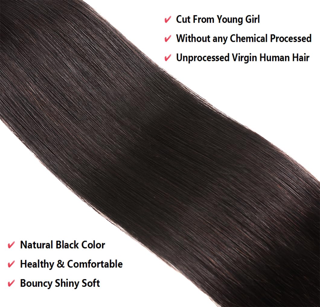 Qanlynny Brazilian virgin hair bundles appear soft, full, and healthy at the ends.