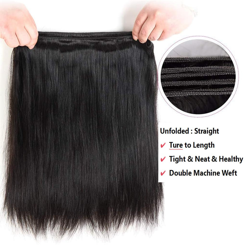 Qanlynny straight bundles lace-closure demonstrates seamless scalp integration for a natural part.