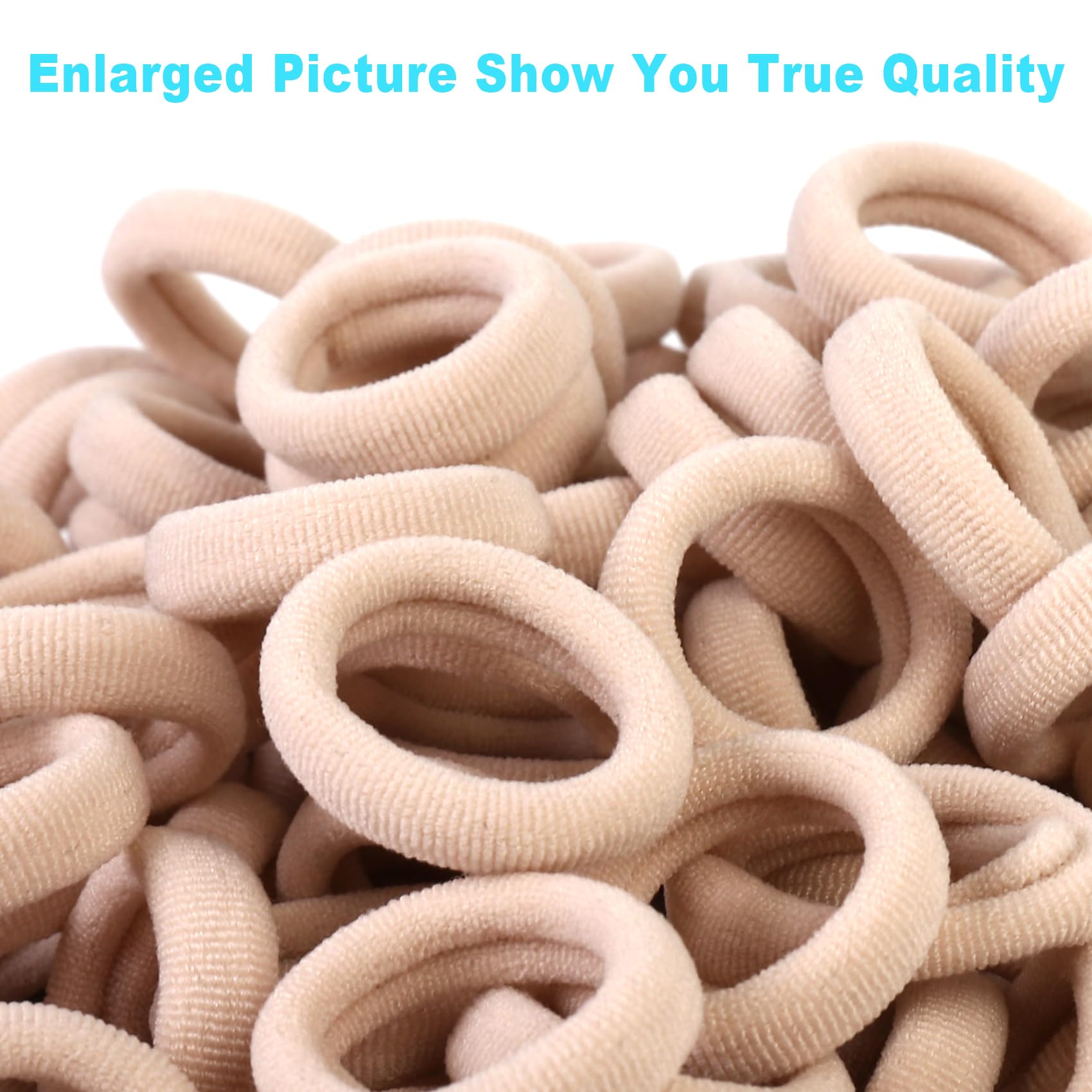 Qarwayoc blonde hair ties close-up showcases soft cotton blend.