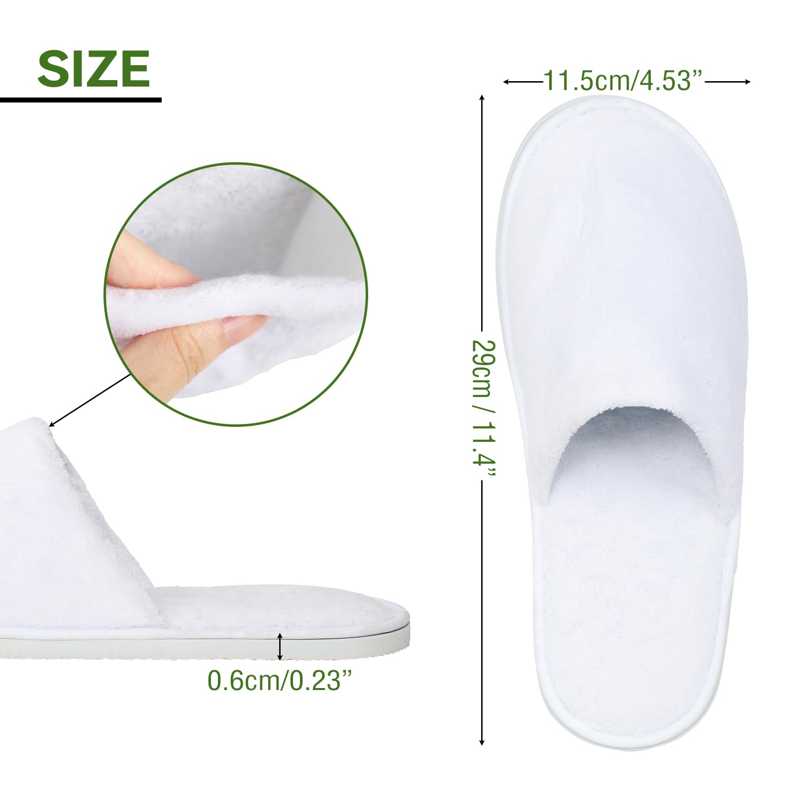 QatmMkt guest slippers pack side view shows compact bulk packaging ideal for travel.