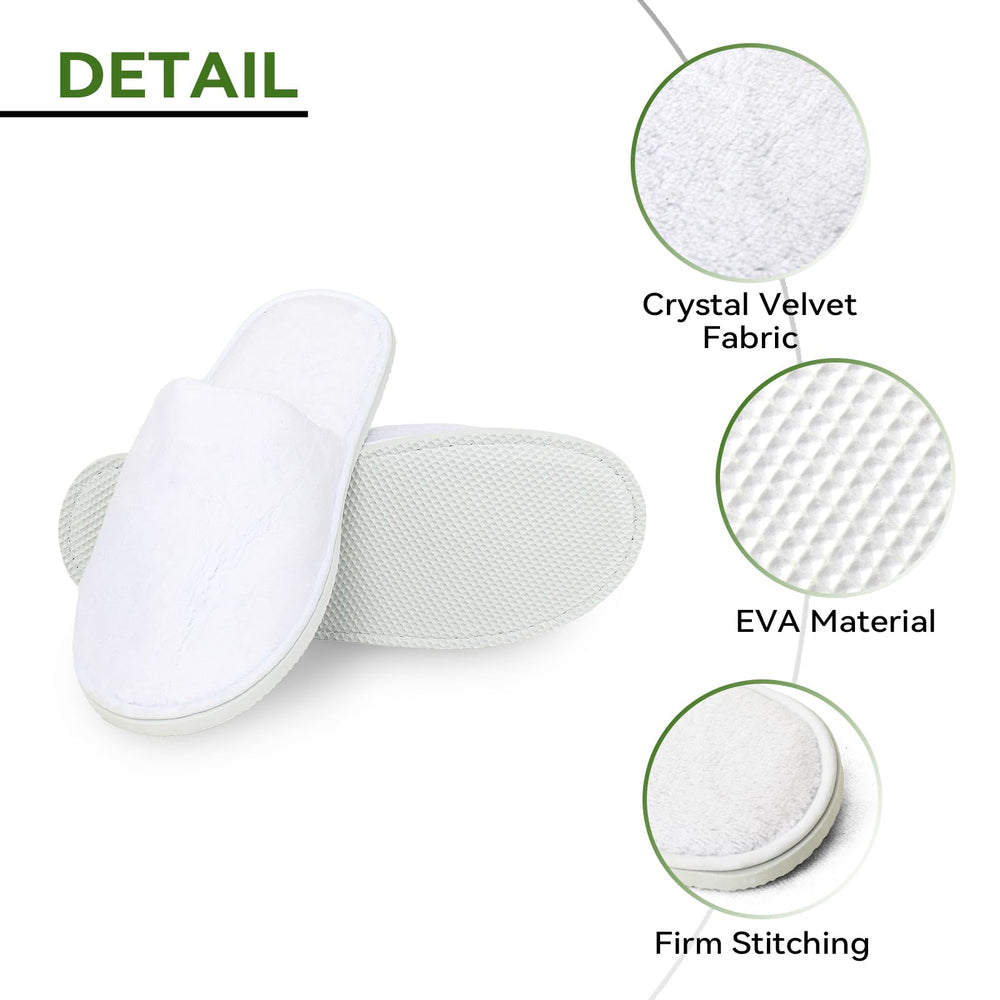 QatmMkt spa cotton slippers wrapped hygienic disposable guests footwear option