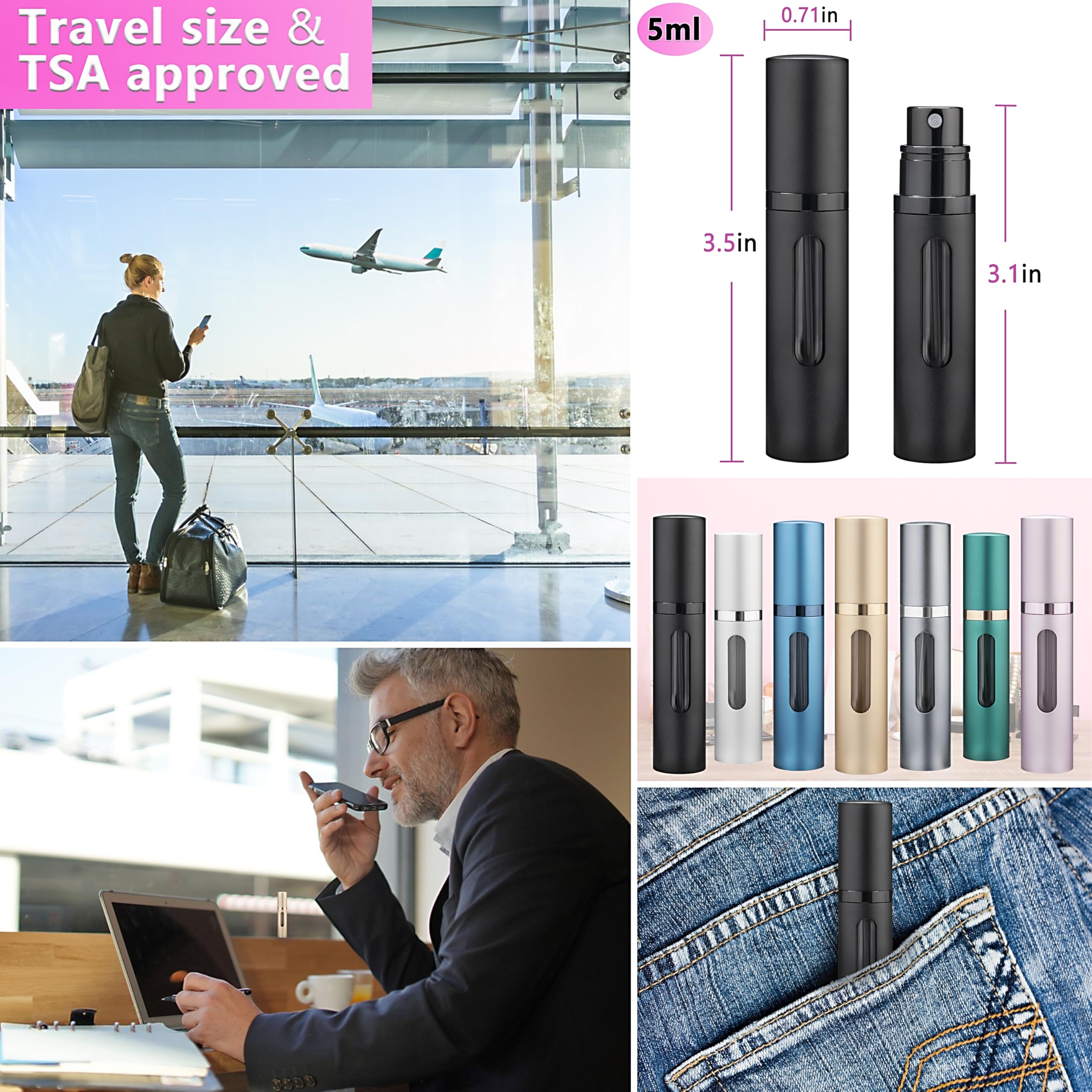 Qavhun compact 5ml bottle fits in pockets and purses.