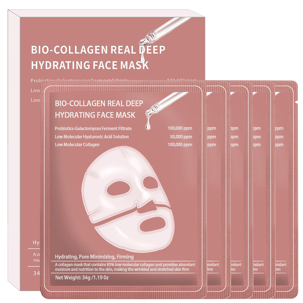 Qawnfy bio-collagen face mask pack front view showcasing premium hydration benefits