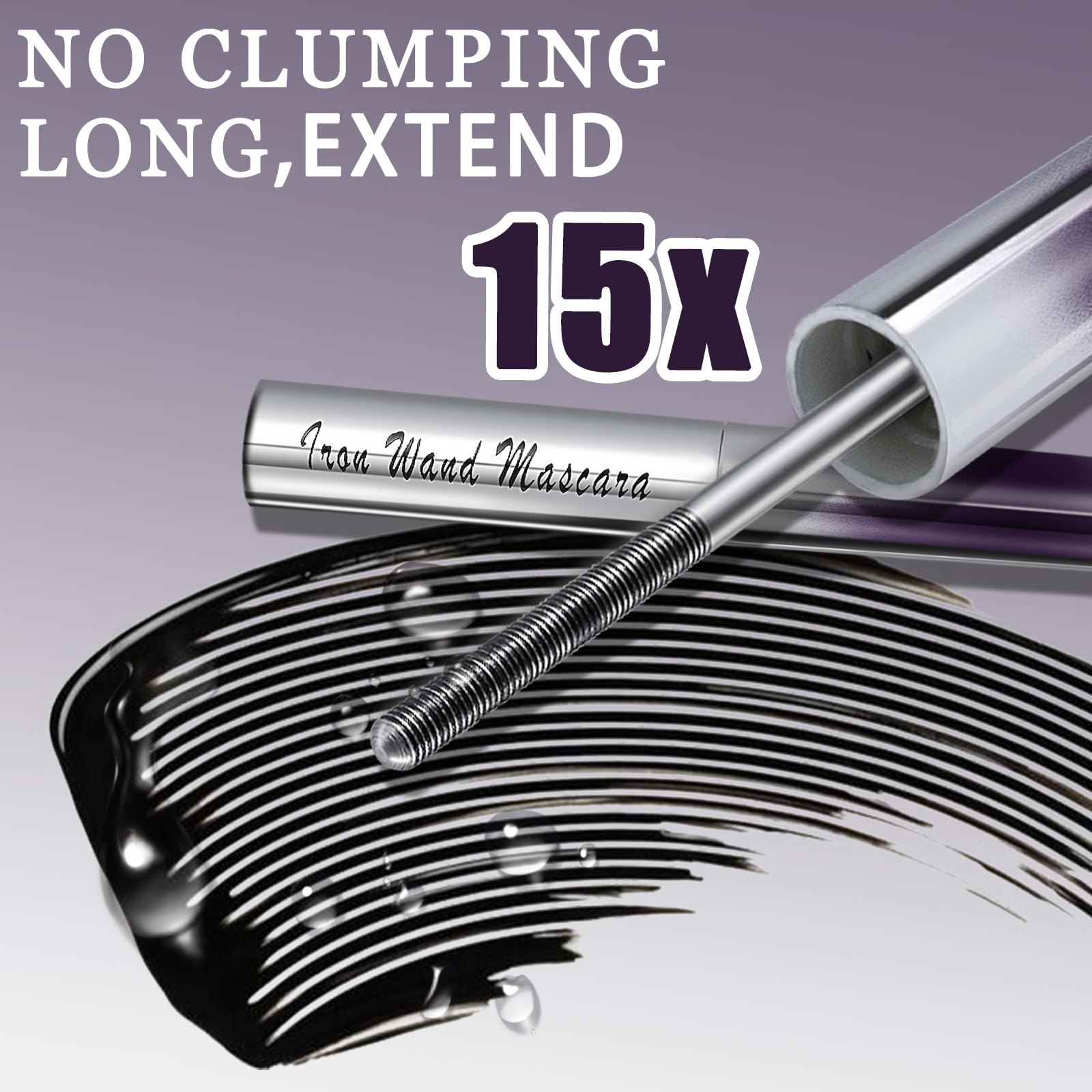 Qawnfy mascara long-wear graphic demonstrates up to 24 hours of color