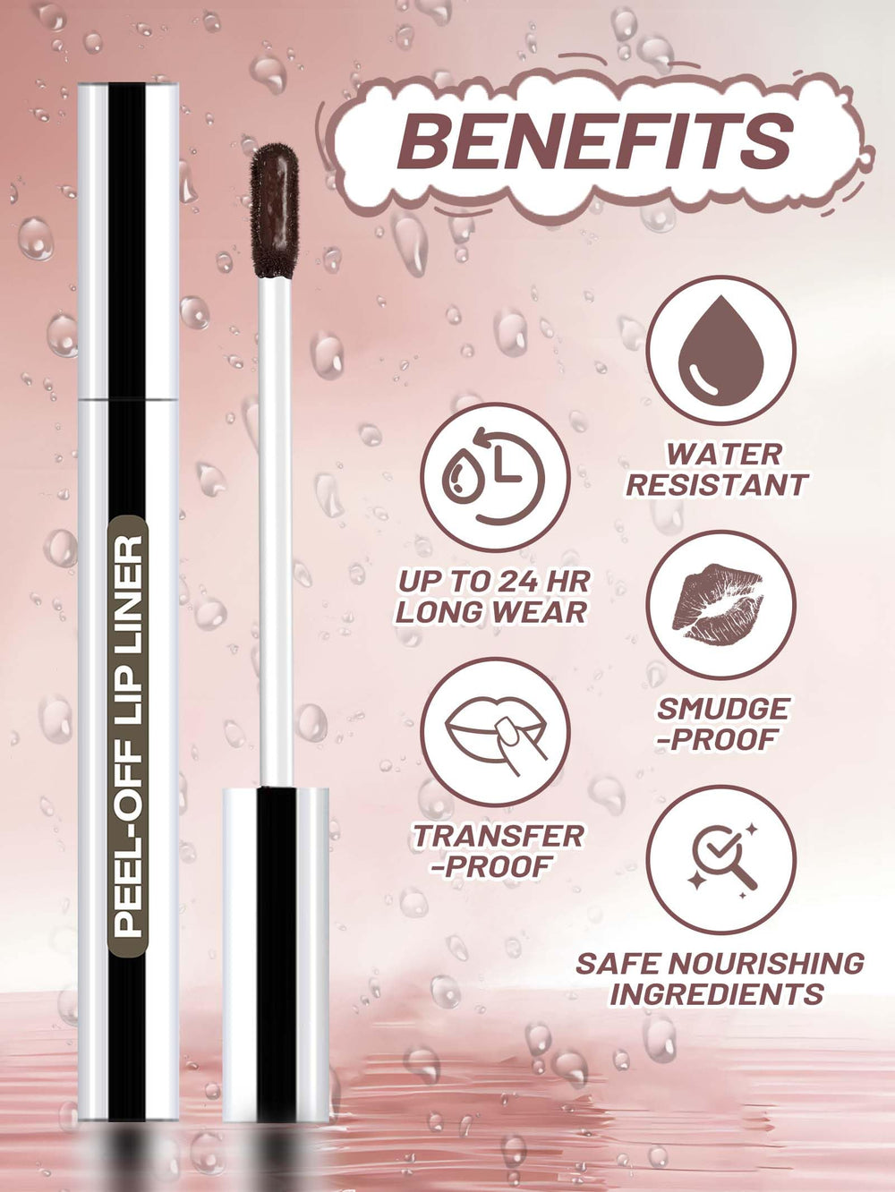 QCMME Lip Stain Espresso tube emphasizes rich pigment and natural matte finish.