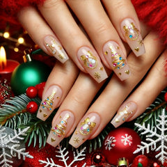 Qdsuh Christmas nail stickers xmas-tree motif for merry manicure.