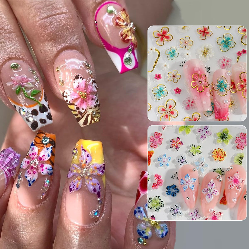 Qdsuh tropical floral decals provide vibrant color with an easy peel-and-apply process.