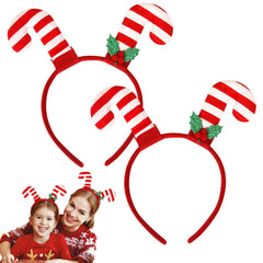 QDTK Christmas candy cane headband red and white closeup adds festive charm to outfits.