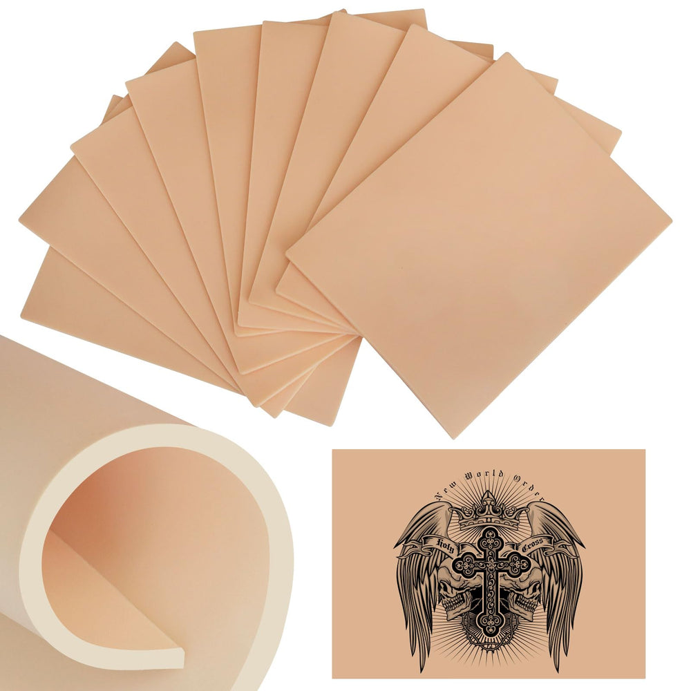 Qeqanazo 3mm tattoo skin front view—durable silicone for training sessions