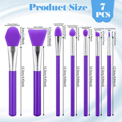 QfwdfcTrenz 7pc-set showcases versatile jelly brushes ideal for creams and masks.