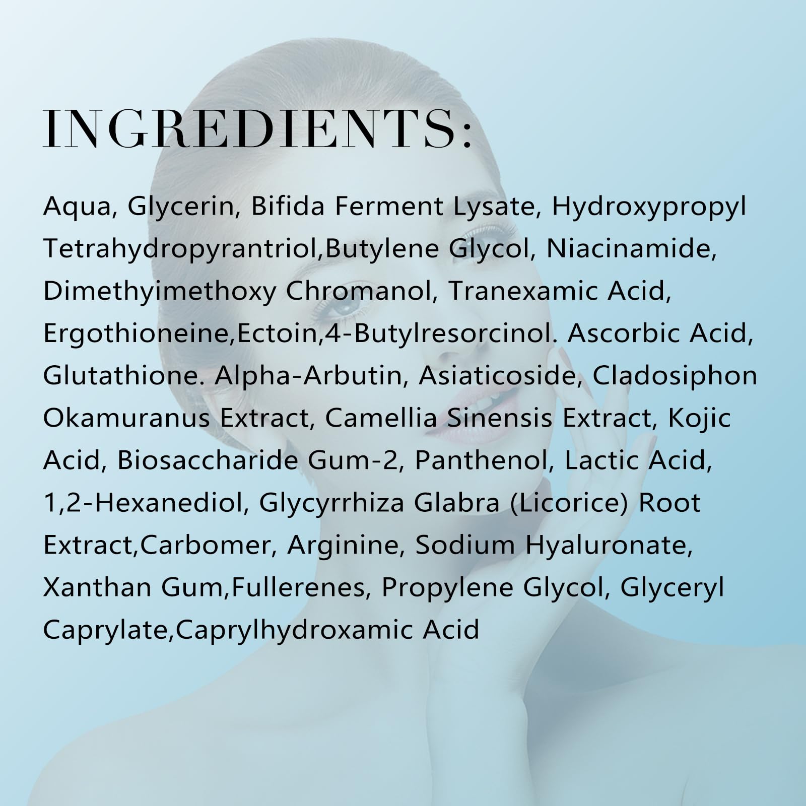 QGGQ serum bottle on counter conveys clinical-grade brightening.