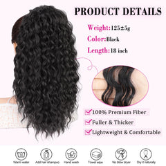 QGZ Ponytail Extension two clips secure fit for active days