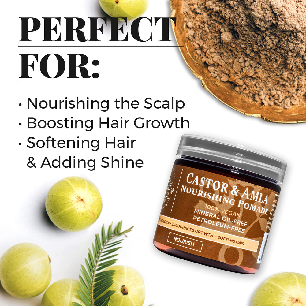 Qhemet Biologics Castor & Amla pomade on cornrows delivers soft shine