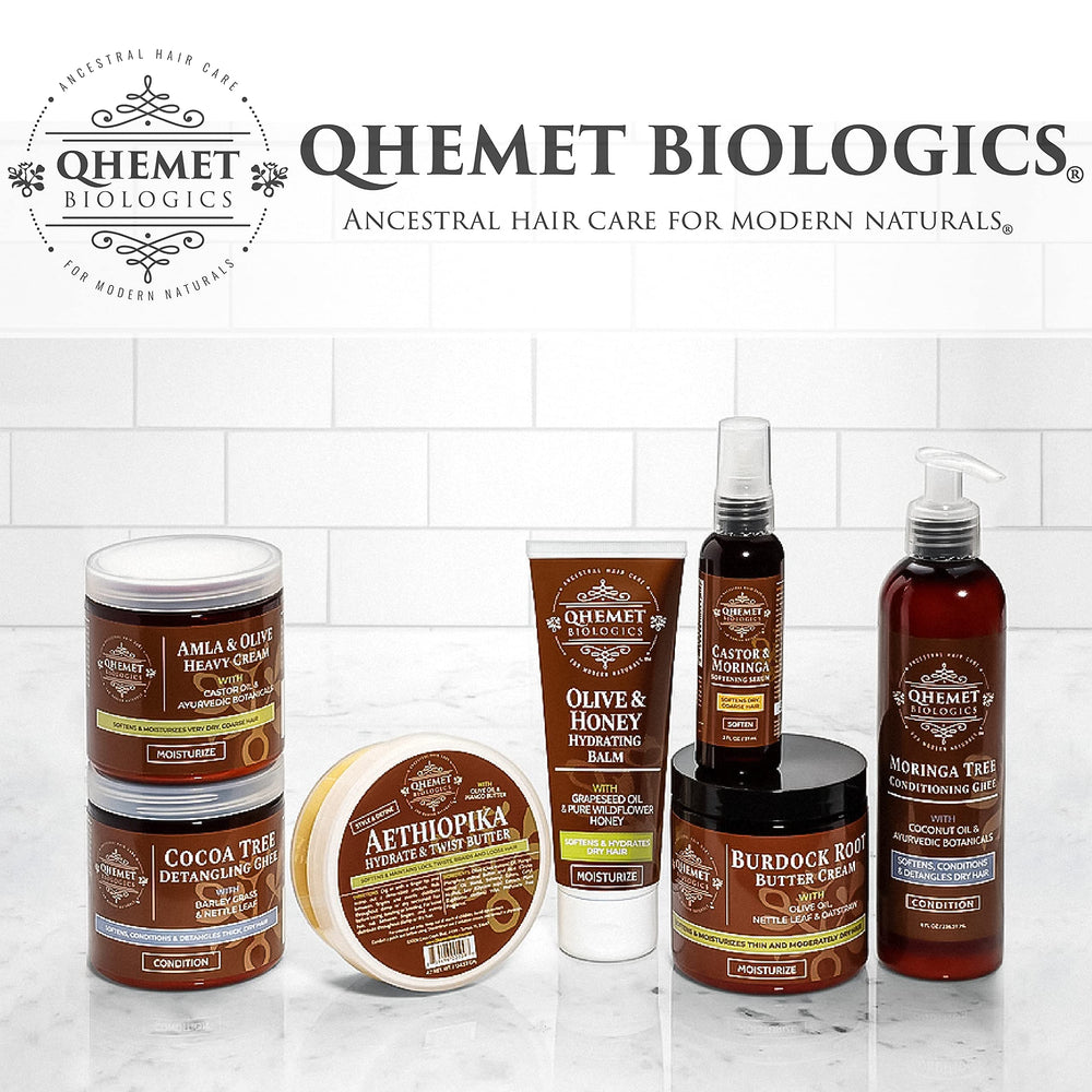 Qhemet Cocoa Tree Detangling Ghee demonstrates thickening consistency over time