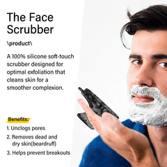 QiaKeoo silicone scrubber with non-slip handle for secure grip during cleansing
