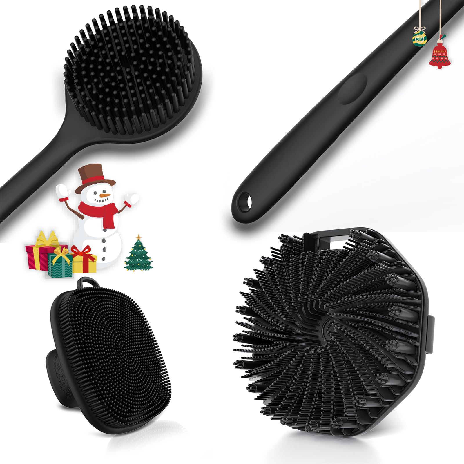 QiaKeoo back-scrubber image demonstrates thorough exfoliation for hard-to-reach areas.