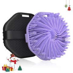 QiaKeoo silicone body scrubber 2-count packaging for travel-ready exfoliation.