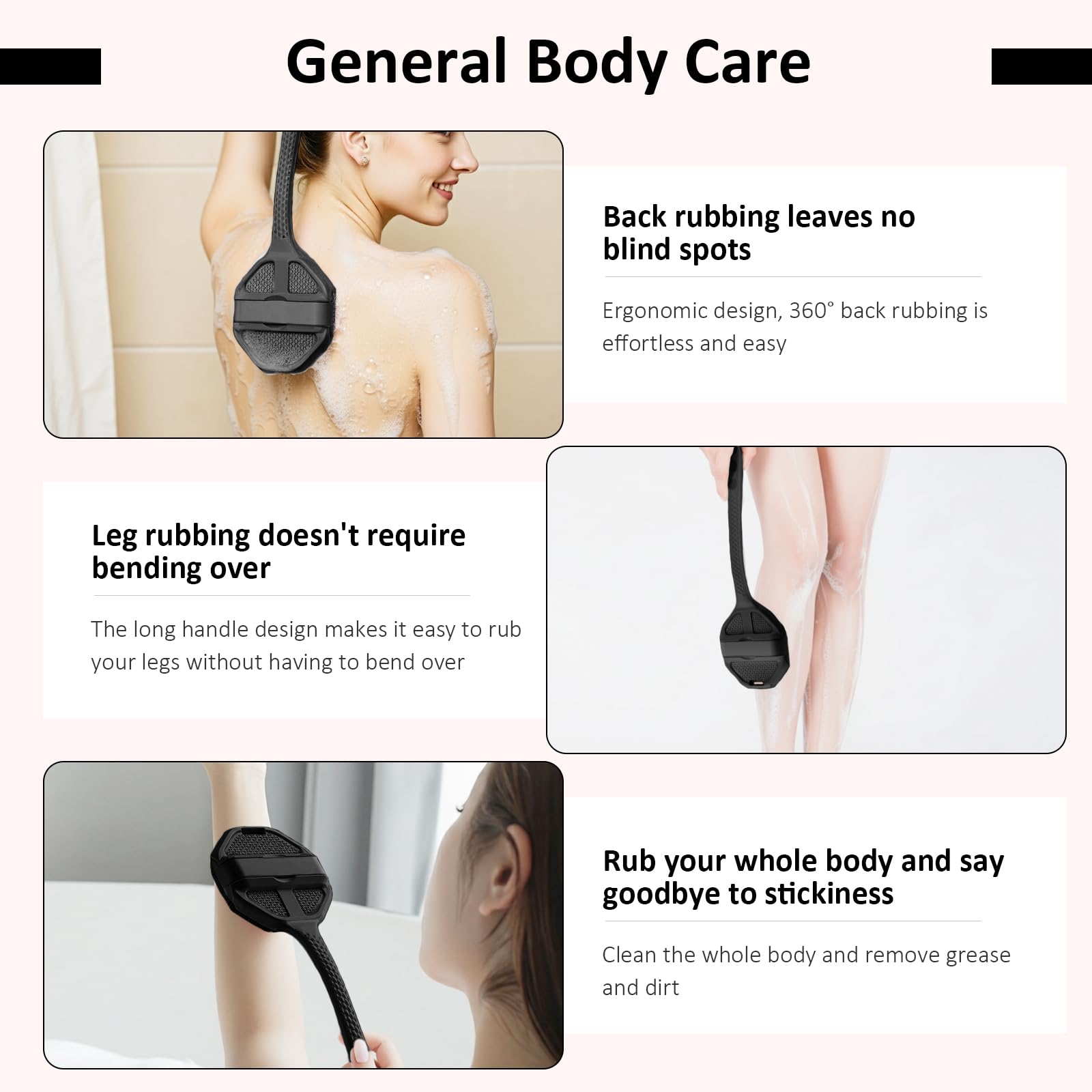 QiaKeoo silicone body scrubber delivers gentle exfoliation and rich foam