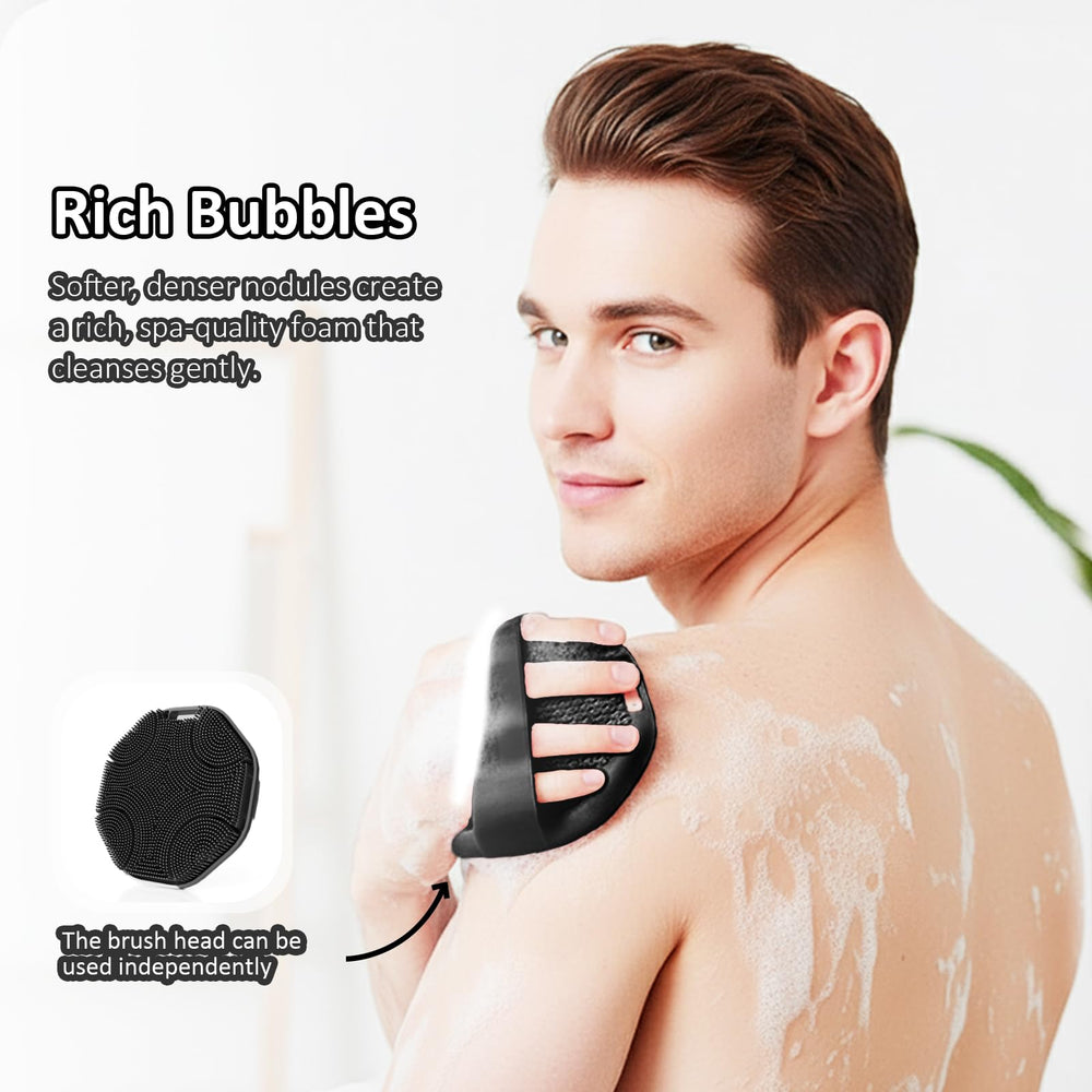 QiaKeoo two silicone brushes interchangeable for different skin needs