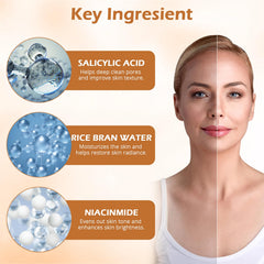 QIAOREYIFAG Peel Shot Glow Rice Ampoule duo packaging highlighting ingredients.