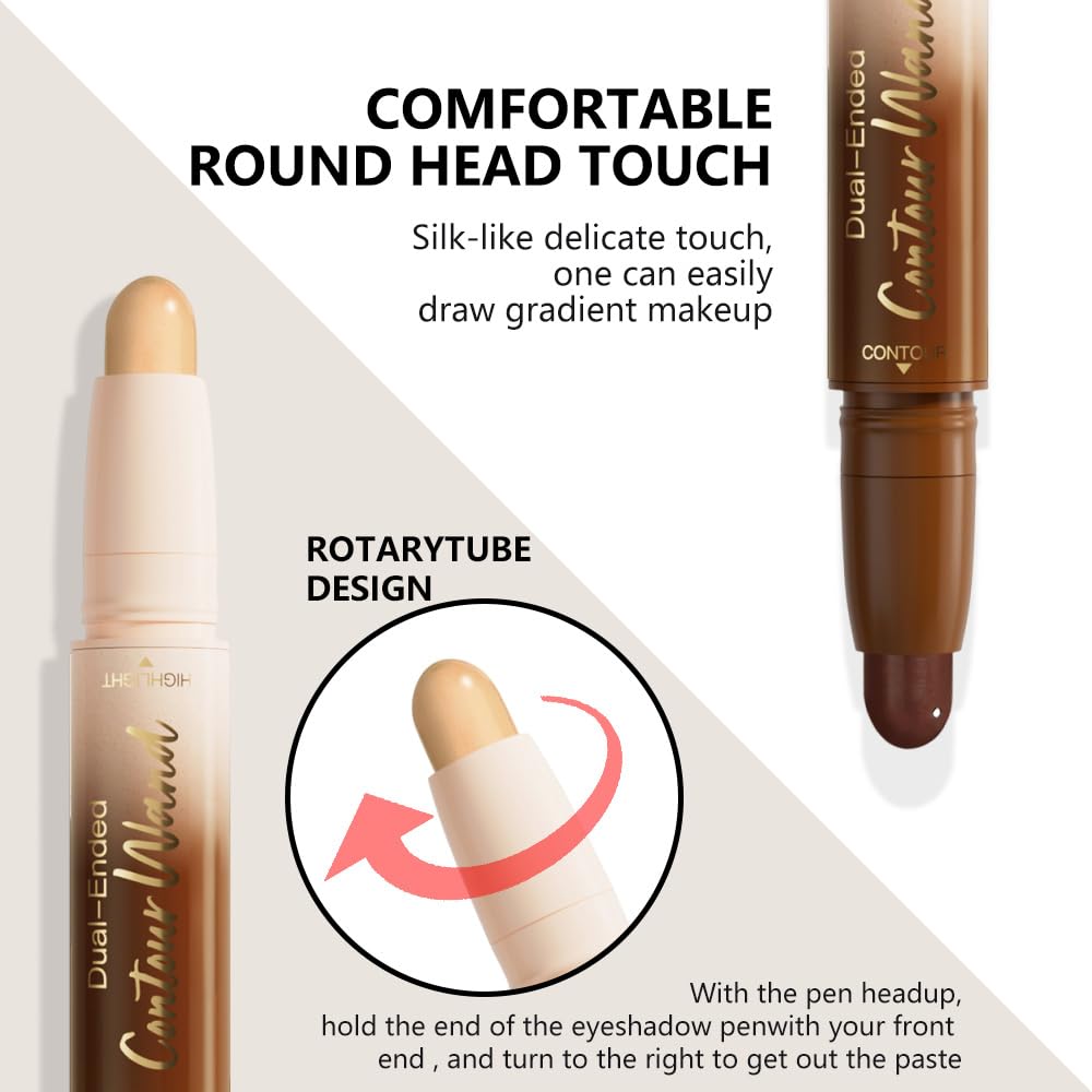 QIDSTERS contour stick applying to cheekbone for natural sculpt and glow.