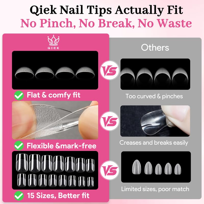 QIEK Short Square Tips soft base for comfortable wear