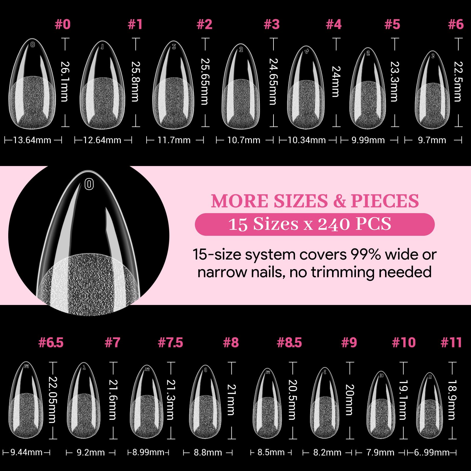 QIEK Universal nail canvas suits gel, acrylic, dip powder and press-ons.