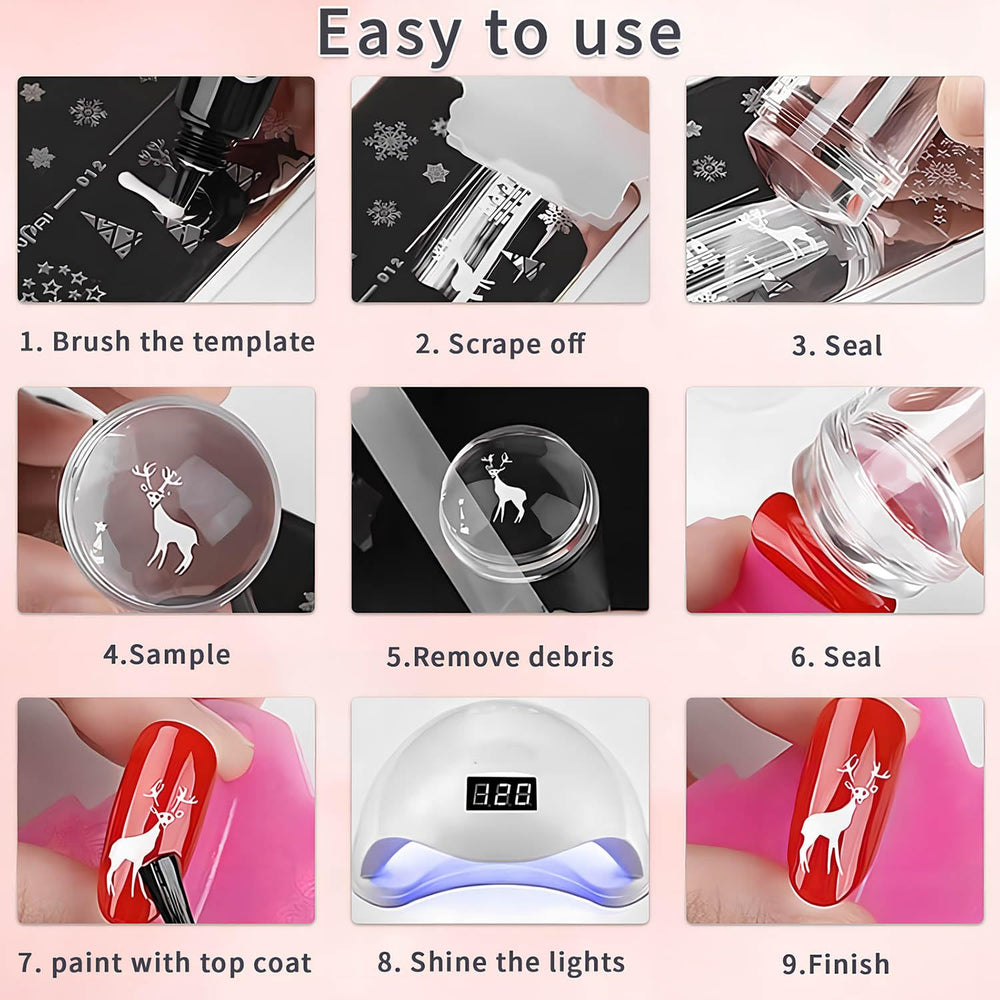 Qiifaiikooii clear silicone stamping jelly for crisp pattern transfer