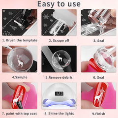 Qiifaiikooii clear silicone stamping jelly for crisp pattern transfer