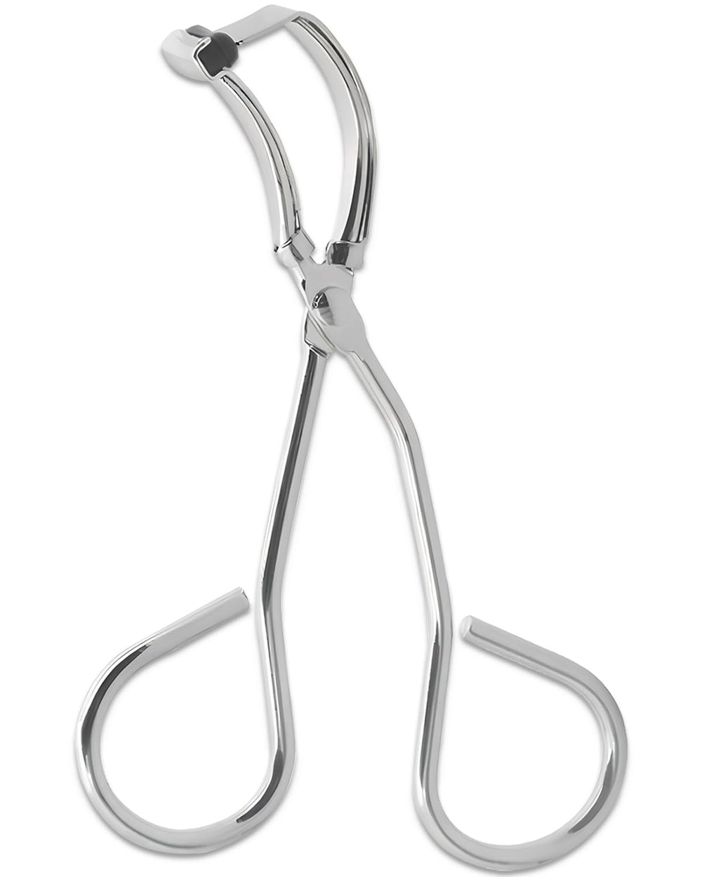 Qiifaiikooii eyelash curler with a sleek silver body for smooth curling.