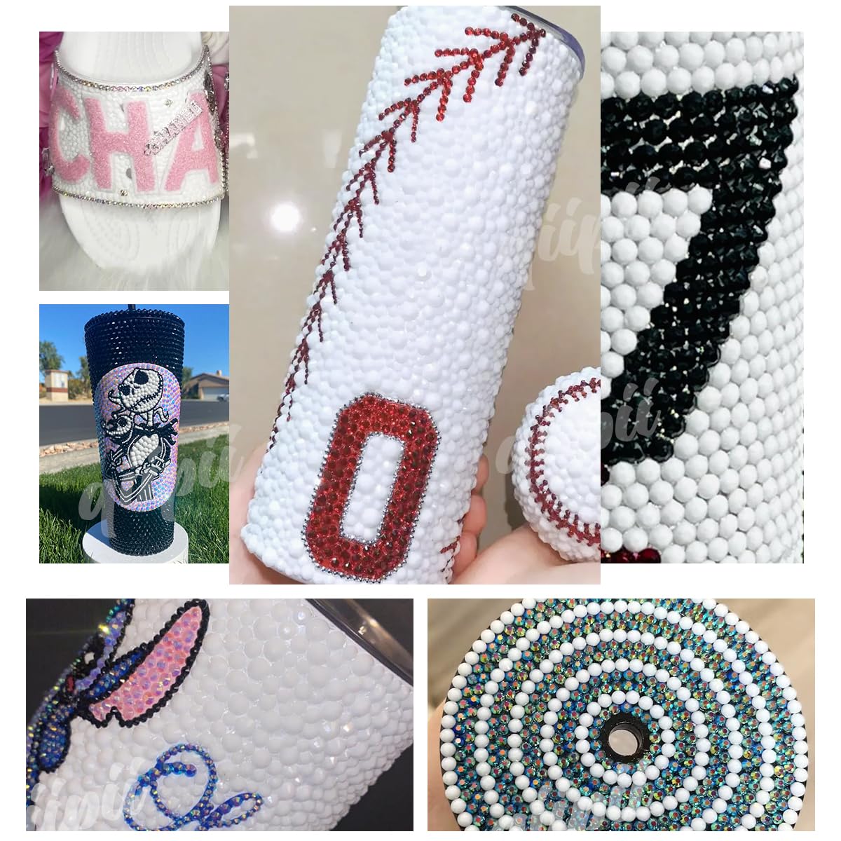 qiipii 28-types 5mm-rhinestones bold gems perfect for clothing, accessories, and home decor.
