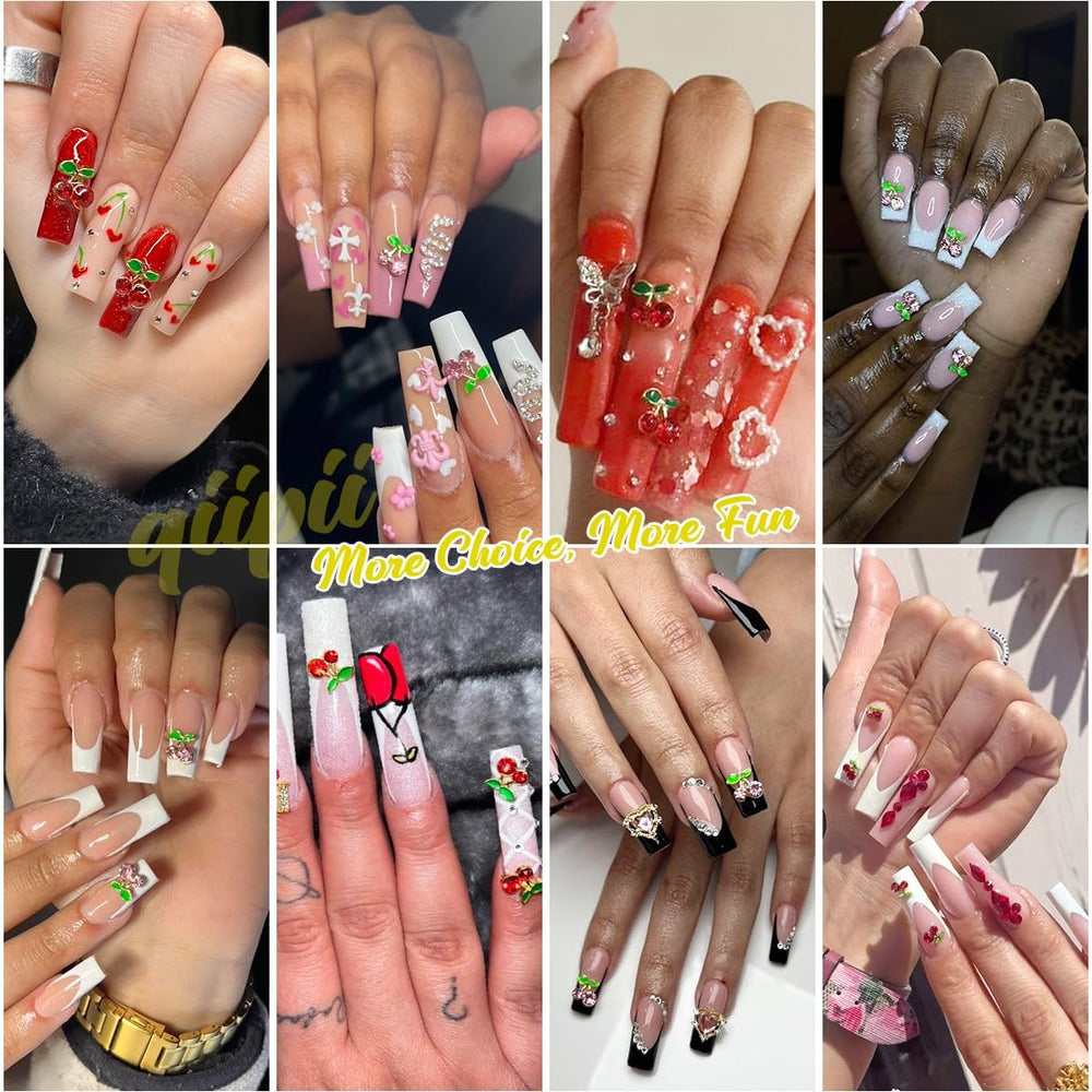 Qiipii adorable cherry nail slices versatile for crafts and accessories