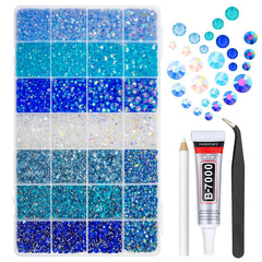 qiipii blue resin rhinestones 3mm flatback ideal for nails and crafts