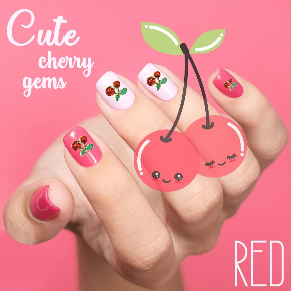 Qiipii cherry rhinestones add sparkle and charm to any manicure or project