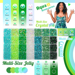 qiipii green jelly rhinestones in 3-6mm spark vibrant jelly-color crafts.